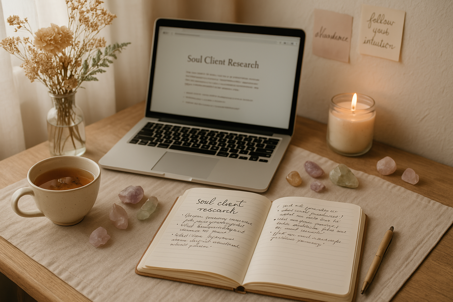 Ashley of Rebirth Your Biz working at her laptop, soul-led business coach and Podia web designer